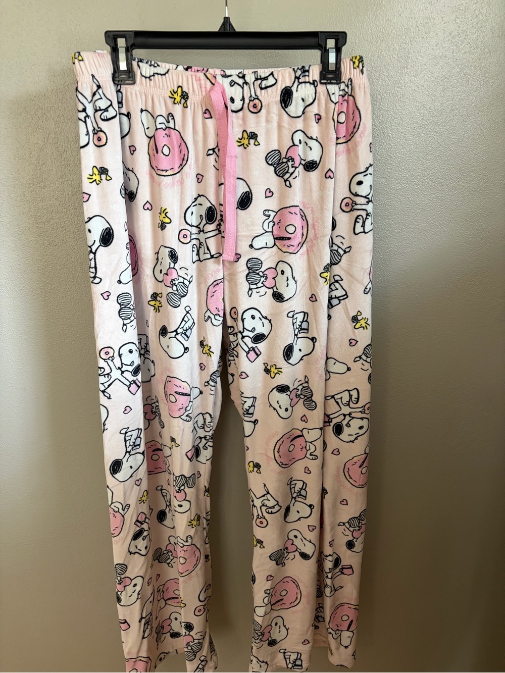 Peanuts Light Pink Snoopy & Donut Kids Pajama Bottoms